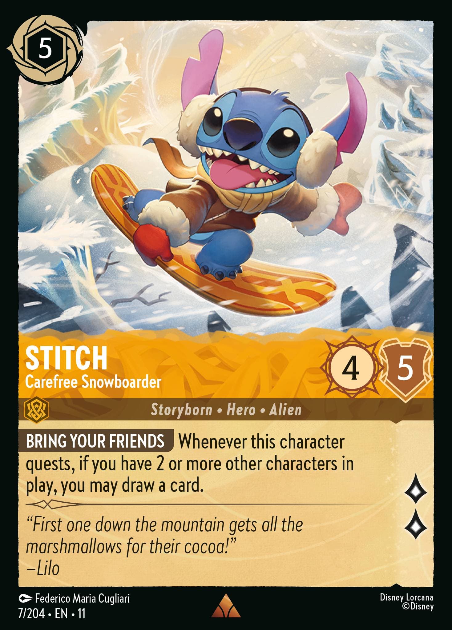 Stitch - Snowboarder Spensierato