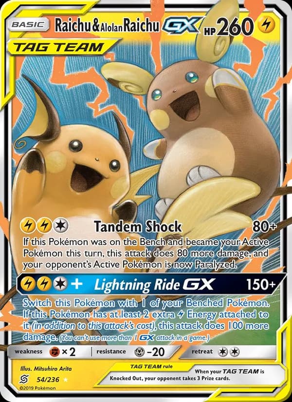 Raichu e Raichu de Alola GX