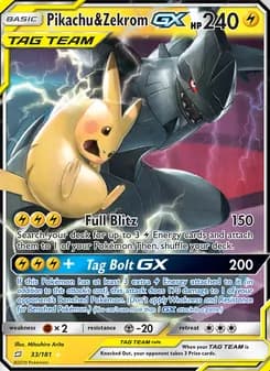 Pikachu e Zekrom GX