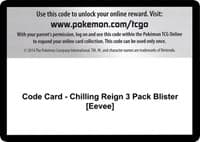 Code Card - Chilling Reign 3 Pack Blister [Eevee]