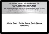Code Card - Battle Arena Deck [Mega Blastoise]