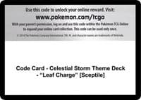 Code Card - Celestial Storm Theme Deck - "Leaf Charge" [Sceptile]