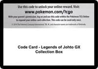 Code Card - Legends of Johto GX Collection Box