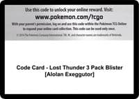 Code Card - Lost Thunder 3 Pack Blister [Alolan Exeggutor]