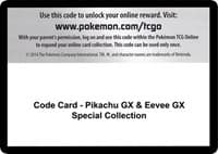 Code Card - Pikachu GX & Eevee GX Special Collection