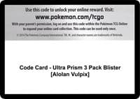 Code Card - Ultra Prism 3 Pack Blister [Alolan Vulpix]