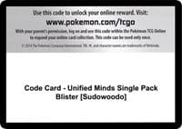 Code Card - Unified Minds Single Pack Blister [Sudowoodo]