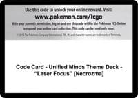 Code Card - Unified Minds Theme Deck - "Laser Focus" [Necrozma]