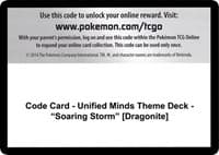 Code Card - Unified Minds Theme Deck - "Soaring Storm" [Dragonite]