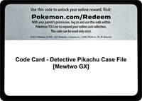 Code Card - Detective Pikachu Case File [Mewtwo GX]