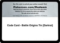 Code Card - Battle Origins Tin [Darkrai]