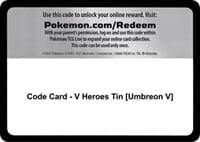Code Card - V Heroes Tin [Umbreon V]