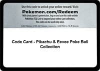 Code Card - Pikachu & Eevee Poke Ball Collection