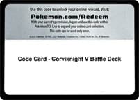 Code Card - Corviknight V Battle Deck