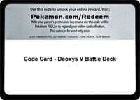Code Card - Deoxys V Battle Deck
