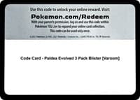 Code Card - Paldea Evolved 3 Pack Blister [Varoom]