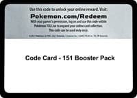 Code Card - 151 Booster Pack