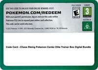 Code Card - Chaos Rising Pokemon Center Elite Trainer Box Digital Bundle