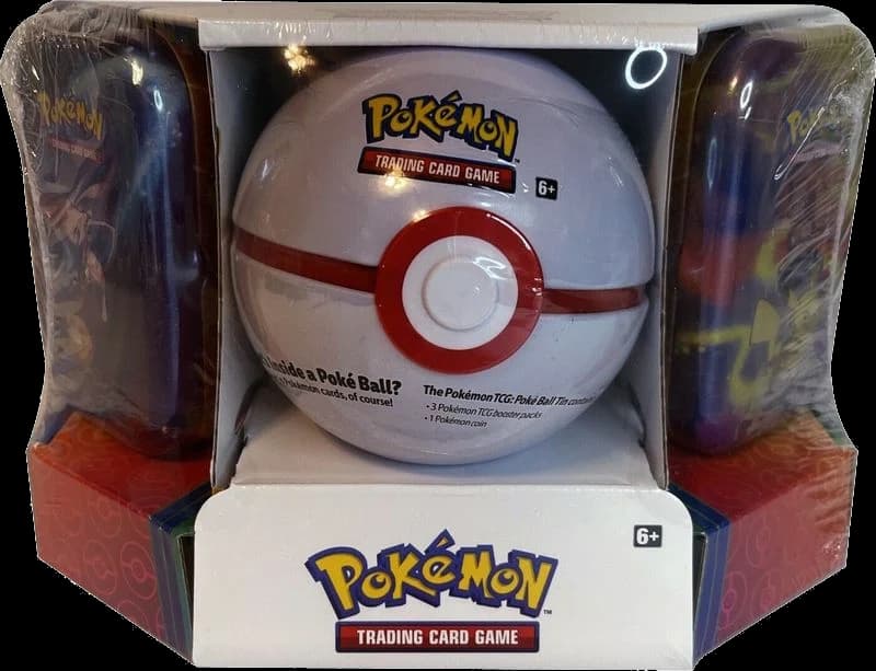 Pokemon - Poke Ball Tin + 2 Kanto Power Mini Tins - Premier Ball