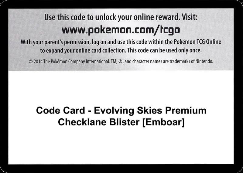 Code Card - Evolving Skies Premium Checklane Blister [Emboar]