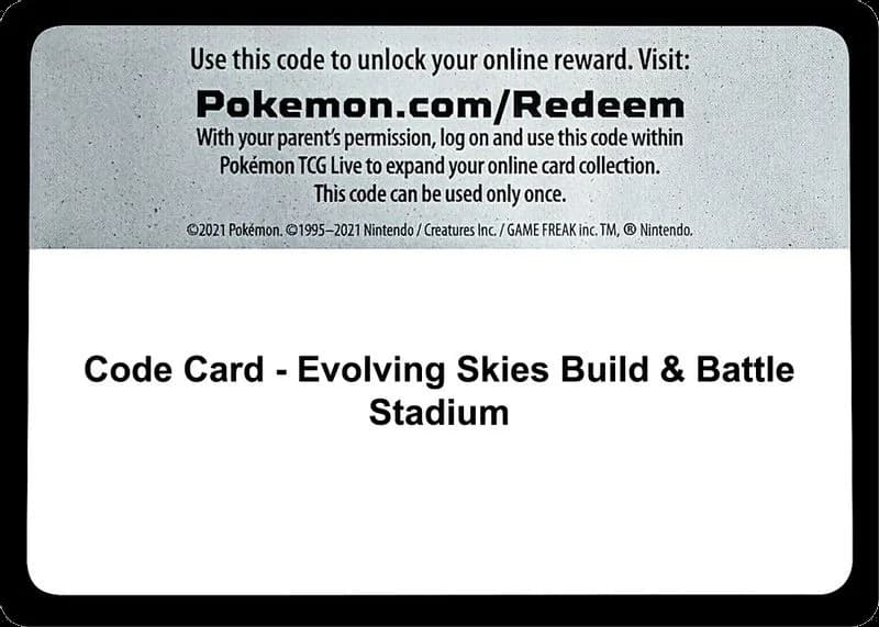 Code Card - Evolving Skies Build & Battle Stadium