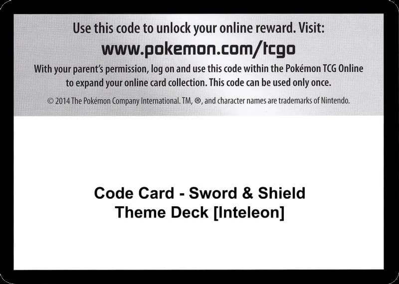 Code Card - Sword & Shield Theme Deck [Inteleon]