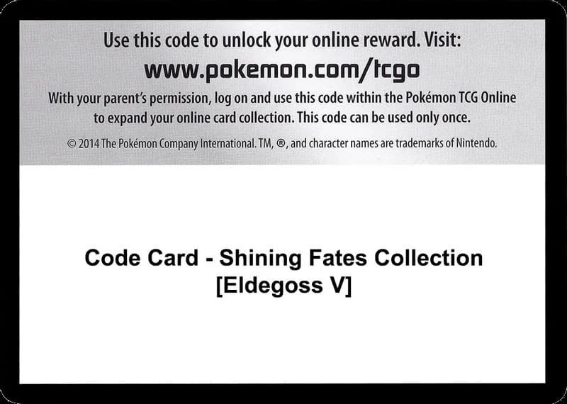 Code Card - Shining Fates Collection [Eldegoss V]