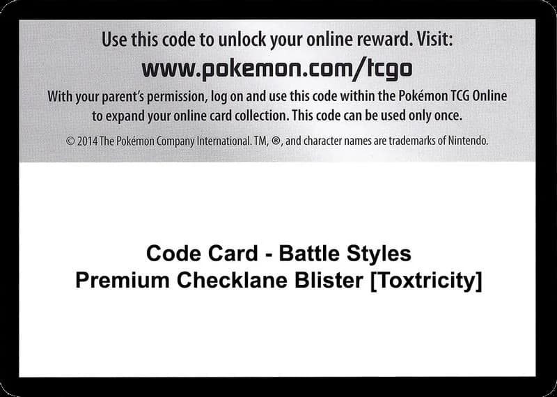 Code Card - Battle Styles Premium Checklane Blister [Toxtricity]