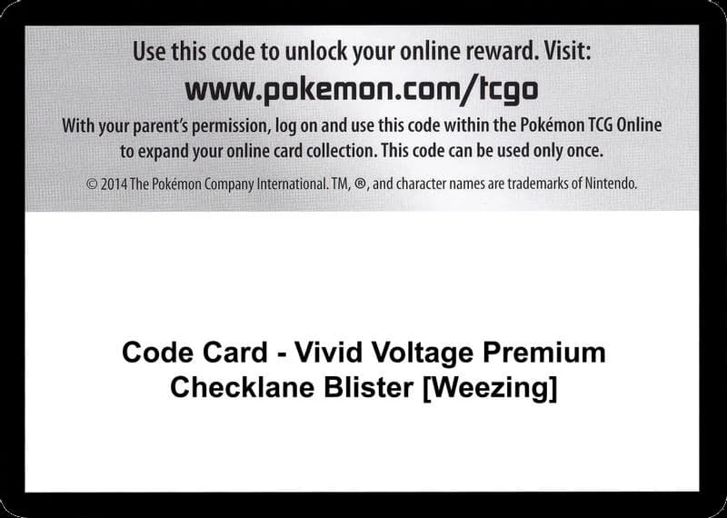 Code Card - Vivid Voltage Premium Checklane Blister [Weezing]