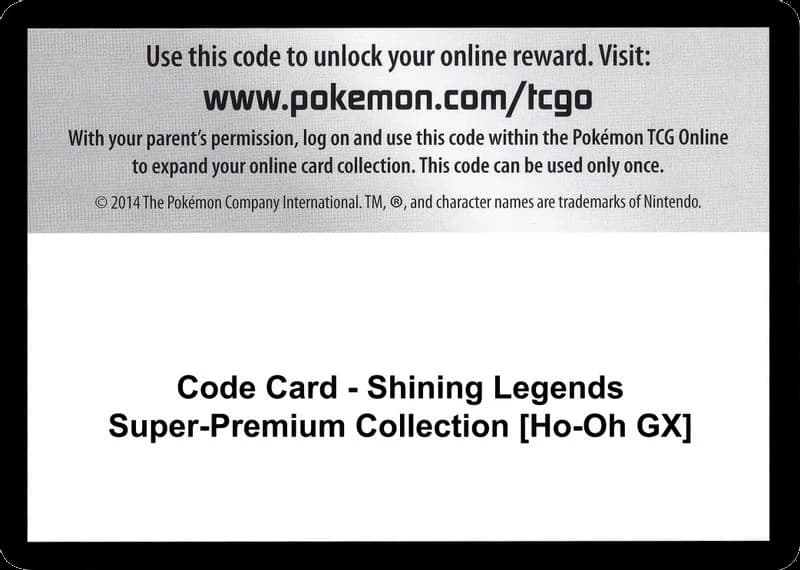 Code Card - Shining Legends Super-Premium Collection [Ho-Oh GX]