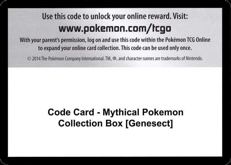 Code Card - Mythical Pokemon Collection Box [Genesect]
