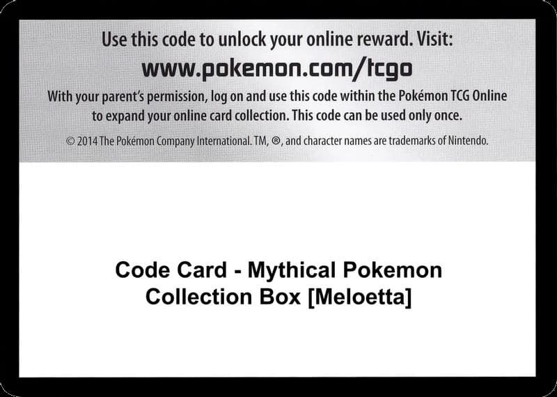 Code Card - Mythical Pokemon Collection Box [Meloetta]