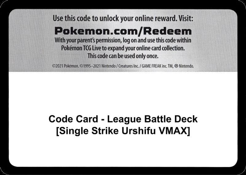 Code Card - League Battle Deck [Single Strike Urshifu VMAX]