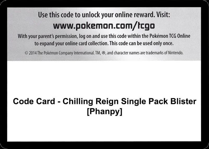 Code Card - Chilling Reign Single Pack Blister [Phanpy]