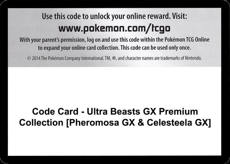 Code Card - Ultra Beasts GX Premium Collection [Pheromosa GX & Celesteela GX]