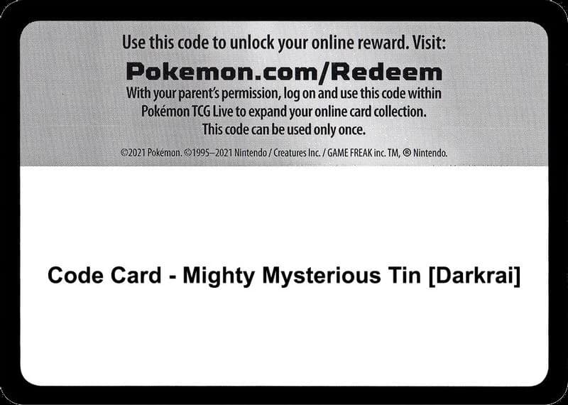 Code Card - Mighty Mysterious Tin [Darkrai]