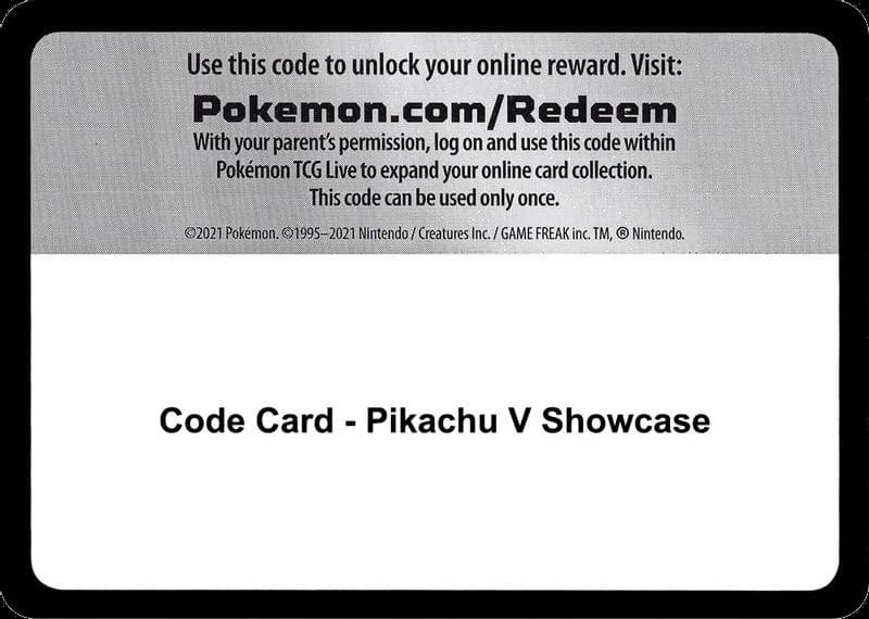 Code Card - Pikachu V Showcase