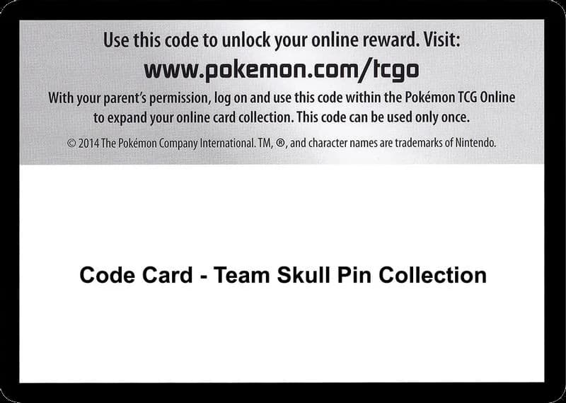 Code Card - Team Skull Pin Collection