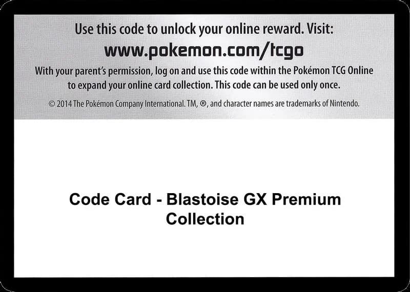 Code Card - Blastoise GX Premium Collection