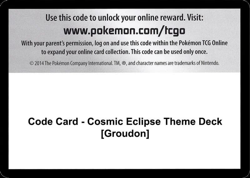 Code Card - Cosmic Eclipse Theme Deck [Groudon]