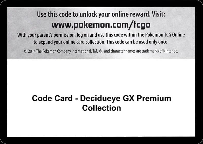 Code Card - Decidueye GX Premium Collection