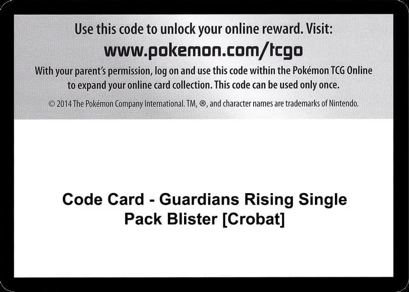 Code Card - Guardians Rising Single Pack Blister [Crobat]