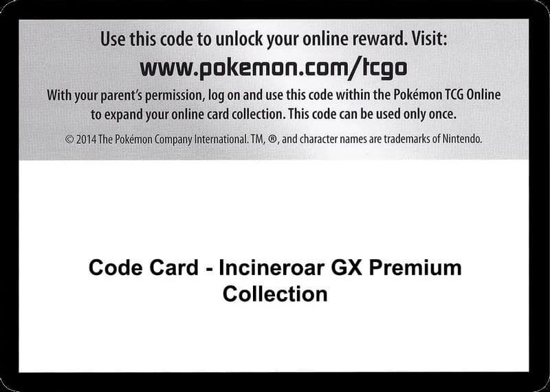 Code Card - Incineroar GX Premium Collection