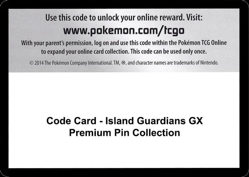 Code Card - Island Guardians GX Premium Pin Collection
