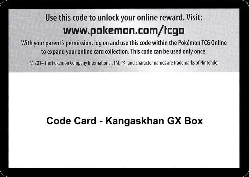 Code Card - Kangaskhan GX Box