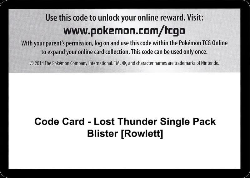 Code Card - Lost Thunder Single Pack Blister [Rowlett]