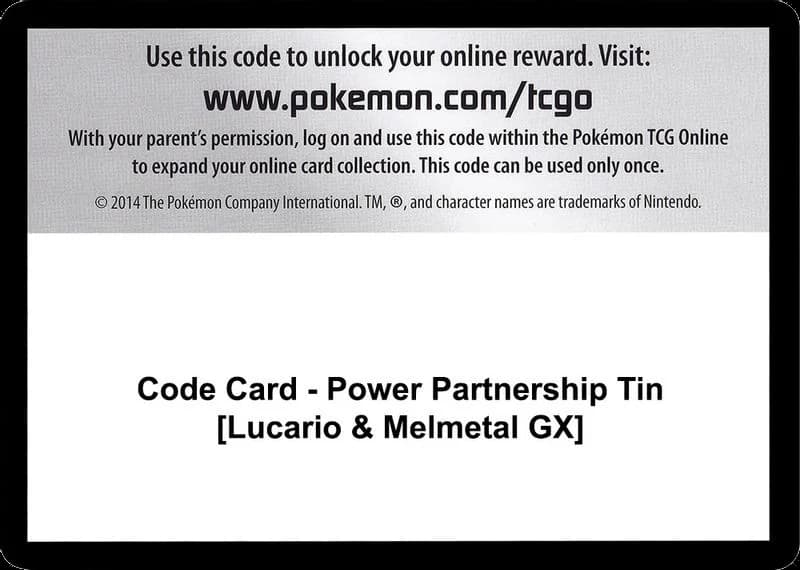 Code Card - Power Partnership Tin [Lucario & Melmetal GX]