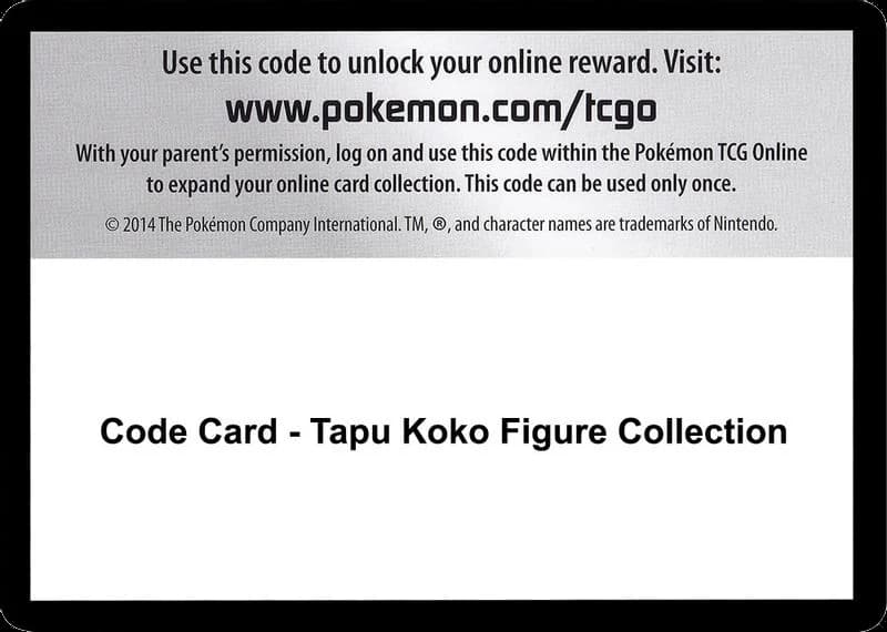 Code Card - Tapu Koko Figure Collection
