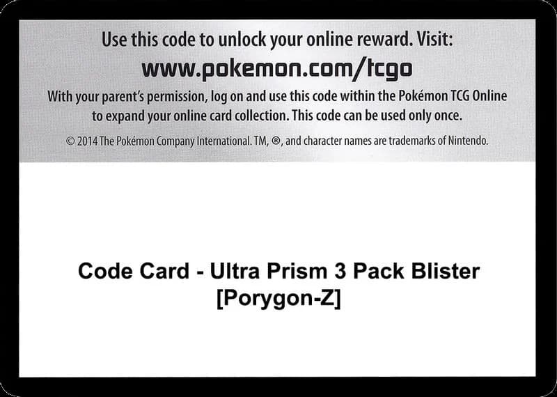 Code Card - Ultra Prism 3 Pack Blister [Porygon-Z]