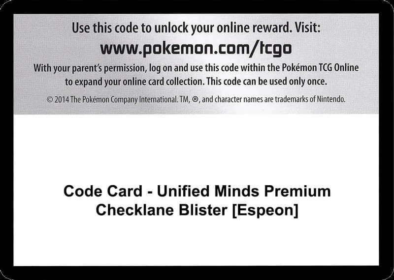 Code Card - Unified Minds Premium Checklane Blister [Espeon]